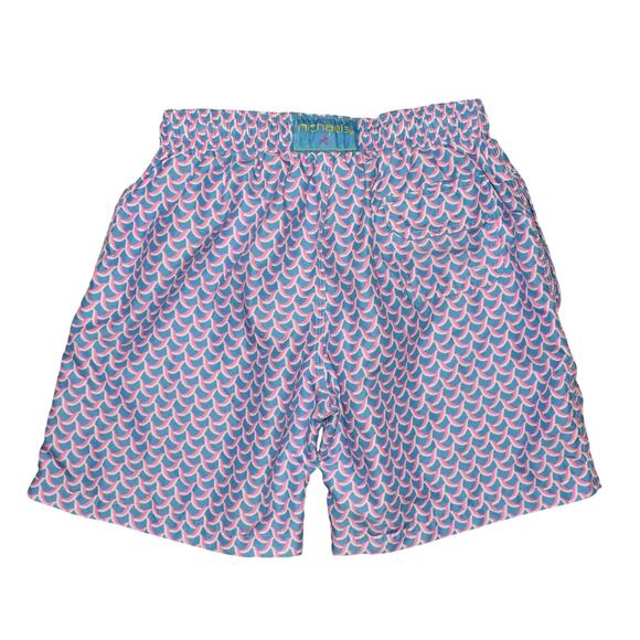 MICHAEL'S $60 Cyclist‎ liner Swim Trunks Blue Coral Swirl Print Boy's 14 - Picture 2 of 3